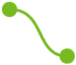 green wavy connection line